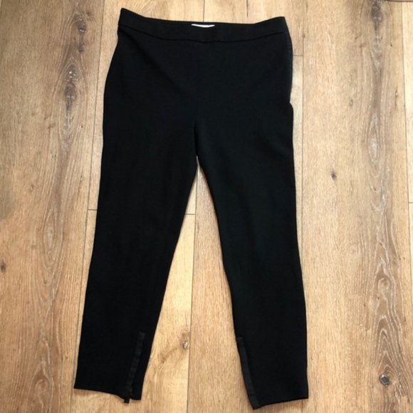 Valentino Black Viscose Zipper Detail Crop Pants 6